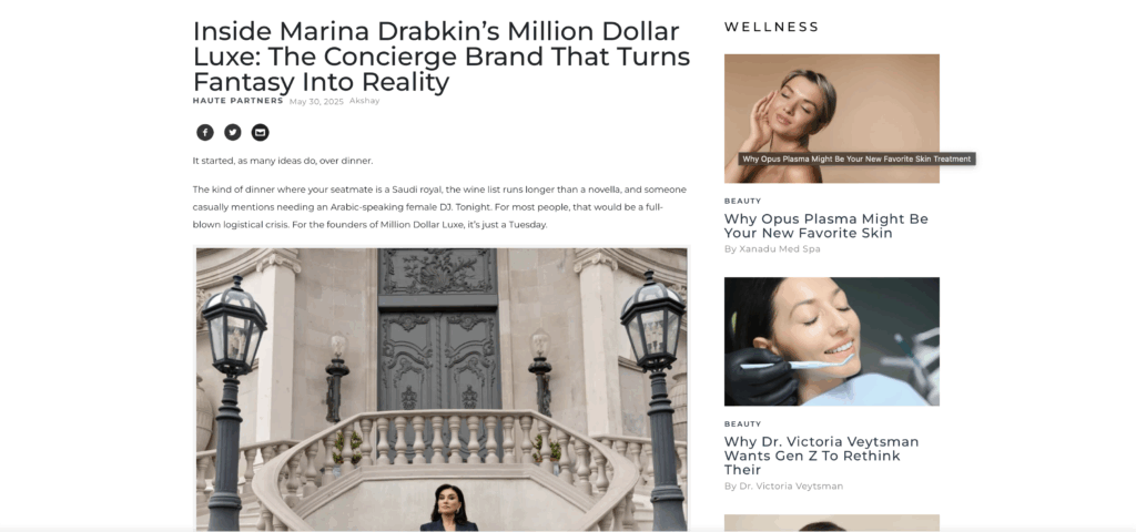 Haute Living - Million Dollar Luxe